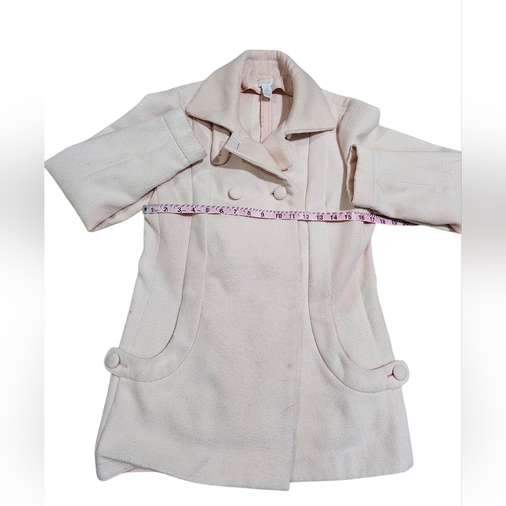 Chico's Women's Size 0 Peacoat Pink Fleece Retro Mod Double Breasted Jacket - Picture 7 of 7